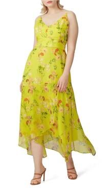 Harlyn Yellow Floral Printed V neck Dress XS
